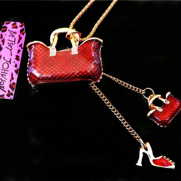 Betsey Johnson Jewelry - Betsey Johnson Red Handbag and shoes Necklace
